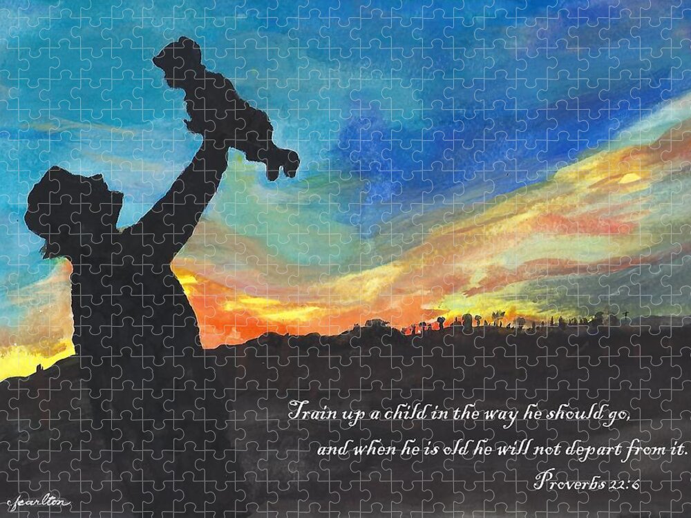 Father Jigsaw Puzzle featuring the painting Dedication by Claudette Carlton