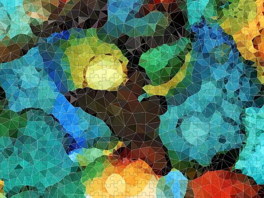 Abstract Jigsaw Puzzle featuring the mixed media Design 113 by Lucie Dumas
