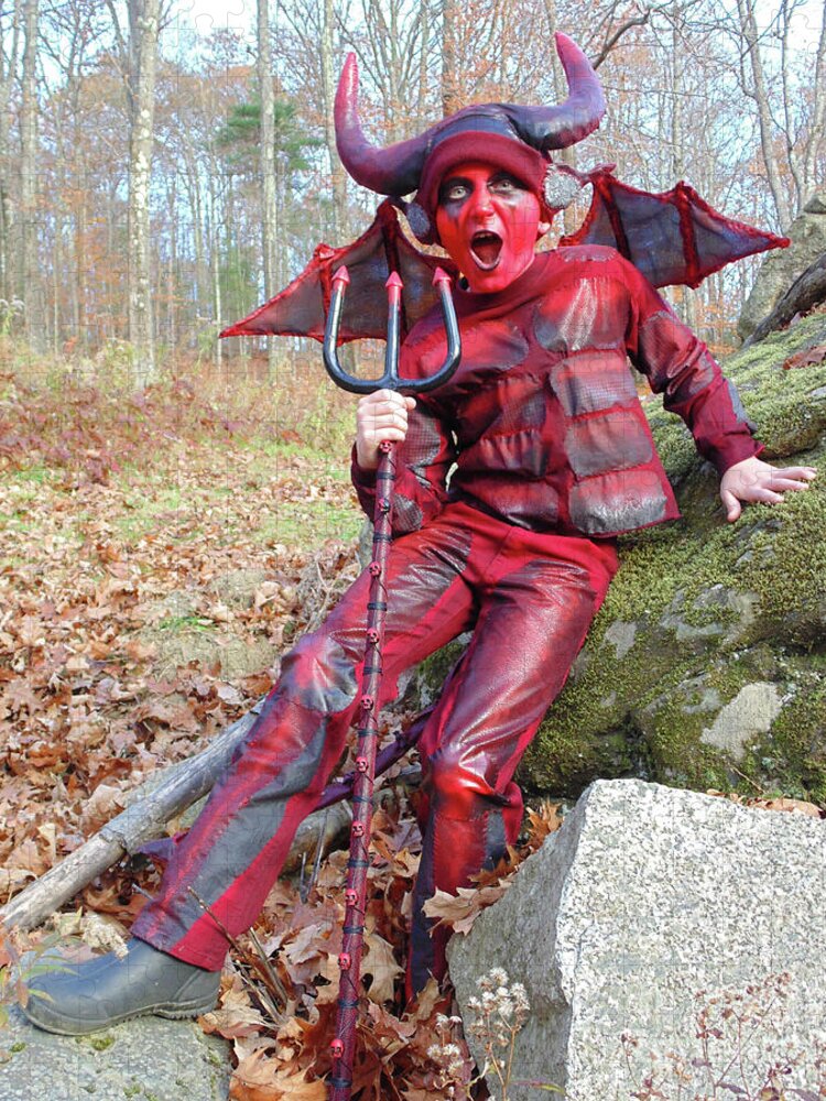 Halloween Jigsaw Puzzle featuring the photograph Devil Costume 8 by Amy E Fraser