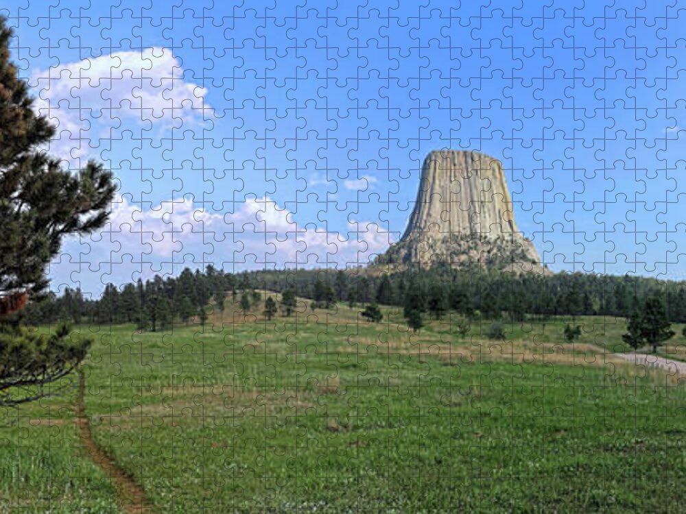 Devil's Tower Jigsaw Puzzle featuring the photograph Devil's Tower Panorama by Doolittle Photography and Art