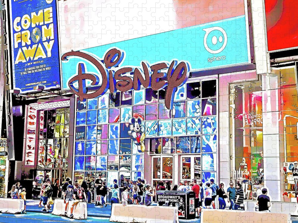 Disney store in Times Square New York Jigsaw Puzzle by Jeelan Clark - Pixels