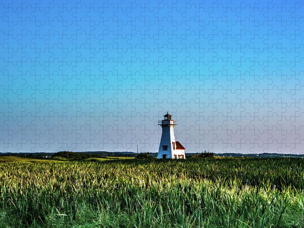 New London Jigsaw Puzzle featuring the photograph Distant New London Lighhouse by Douglas Wielfaert