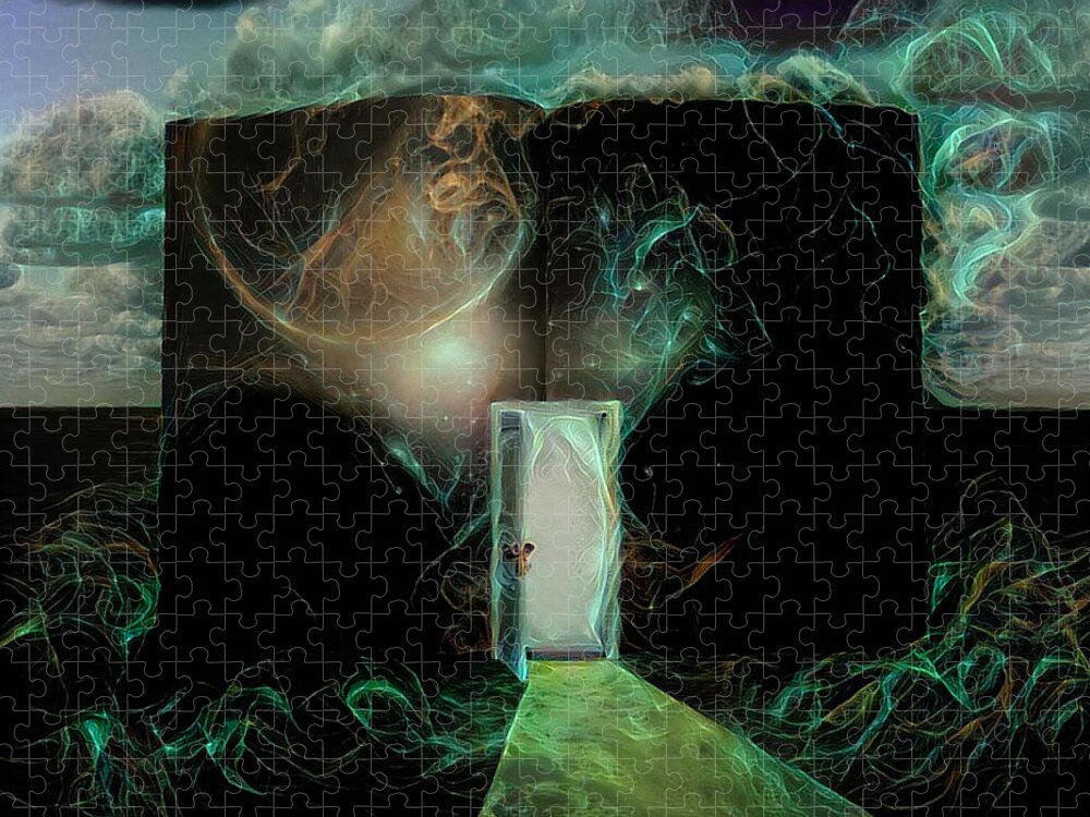 Imagination Jigsaw Puzzle featuring the digital art Door to another world by Bruce Rolff