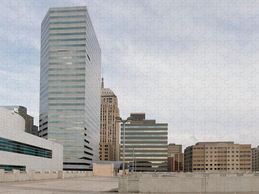 Panoramic Jigsaw Puzzle featuring the photograph Downtown Oklahoma City by Chris Pritchard