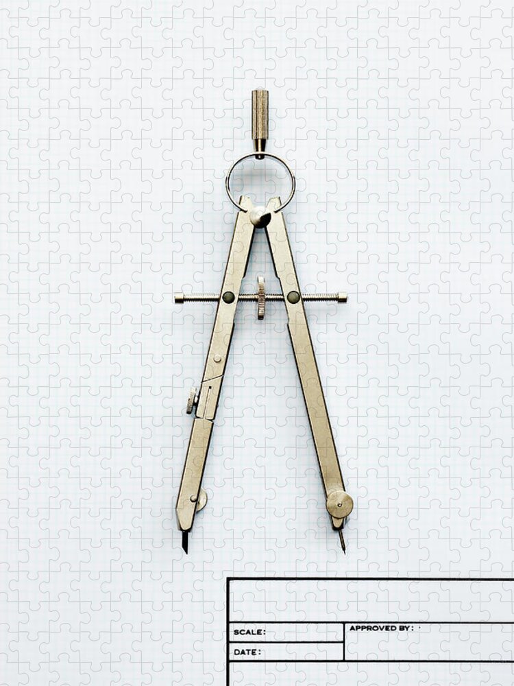 Drawing Compass Jigsaw Puzzle featuring the photograph Drafting Compass by David Muir