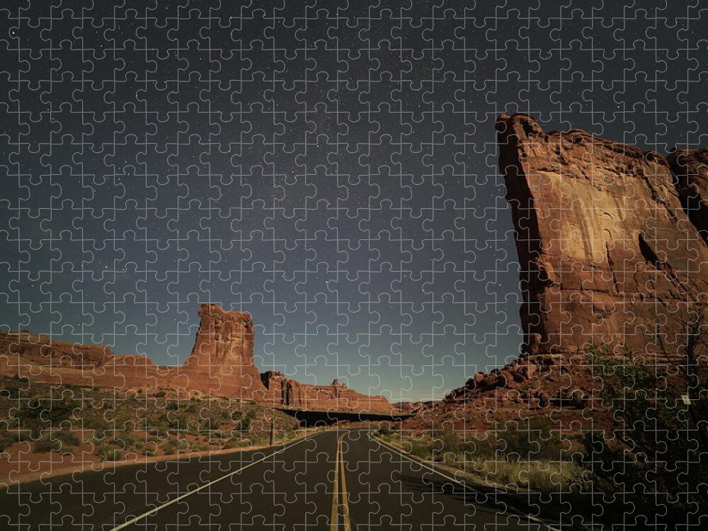Nightscape Jigsaw Puzzle featuring the photograph Drive Away by Ivan Franklin