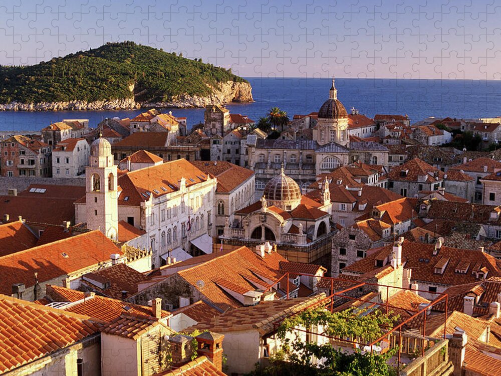 Clear Sky Jigsaw Puzzle featuring the photograph Dubrovnik, Croatia by Peter Adams