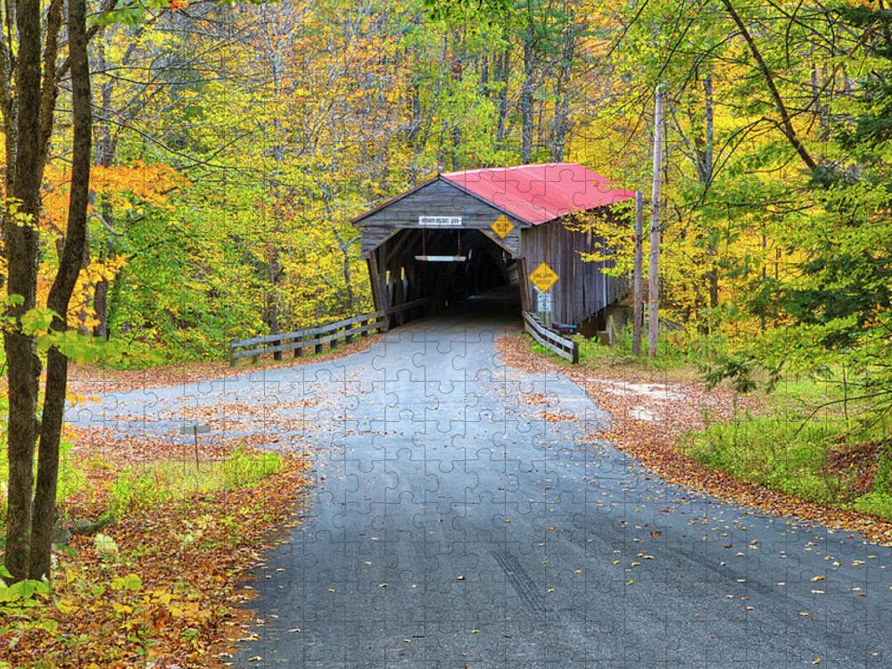 Durgin Covered Bridge Jigsaw Puzzle featuring the photograph Durgin Covered Bridge by Juergen Roth