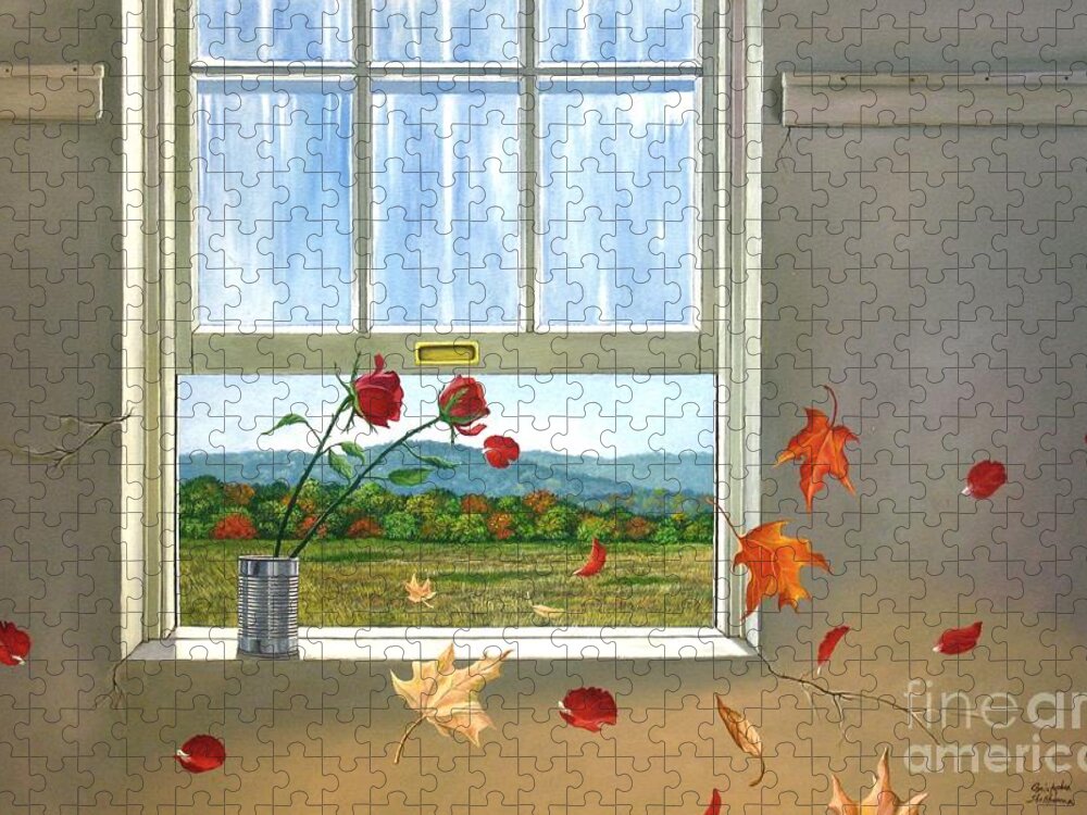 Rose Jigsaw Puzzle featuring the painting Early Autumn Breeze by Christopher Shellhammer