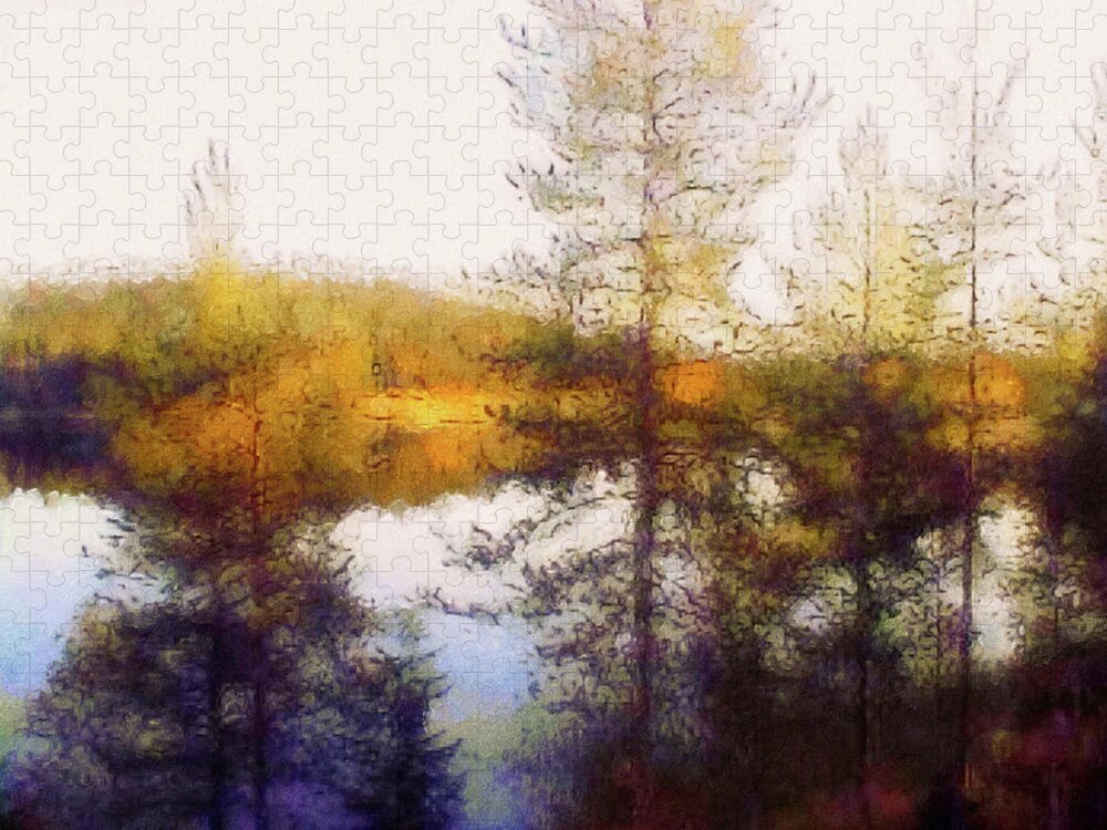 Harjula Jigsaw Puzzle featuring the pastel Early Autumn in Finland by Susan Maxwell Schmidt