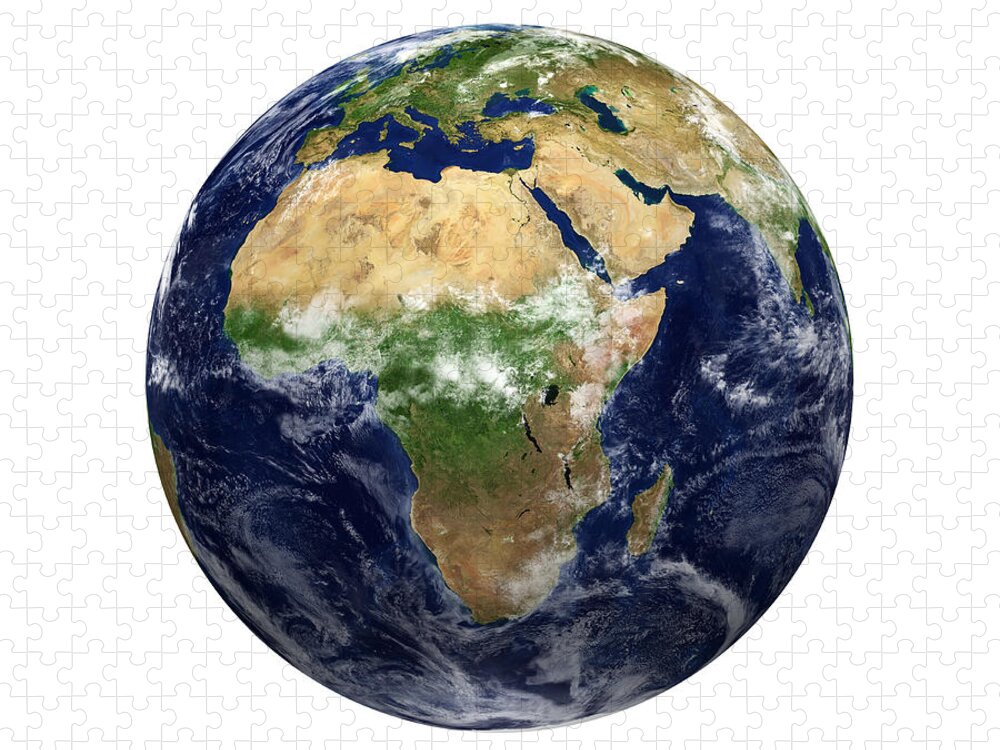 White Background Jigsaw Puzzle featuring the photograph Earth View - Africa by Kativ