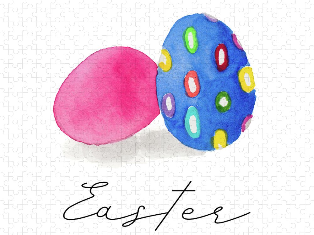 Easter Jigsaw Puzzle featuring the mixed media Easter Eggs by Lanie Loreth