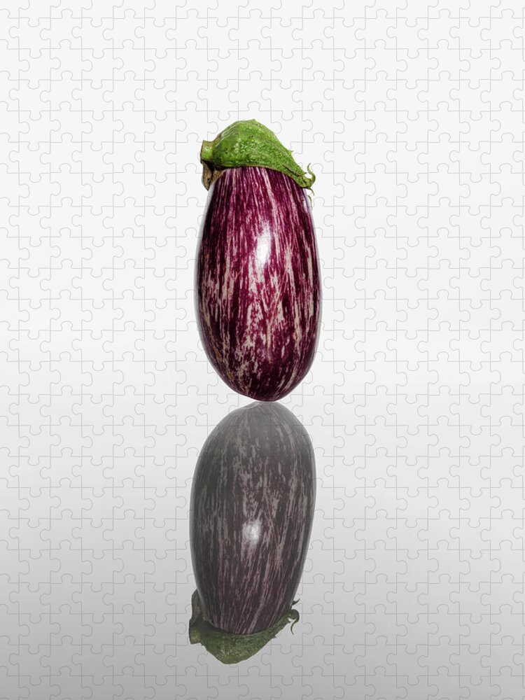 White Background Jigsaw Puzzle featuring the photograph Eggplant by Kei Uesugi