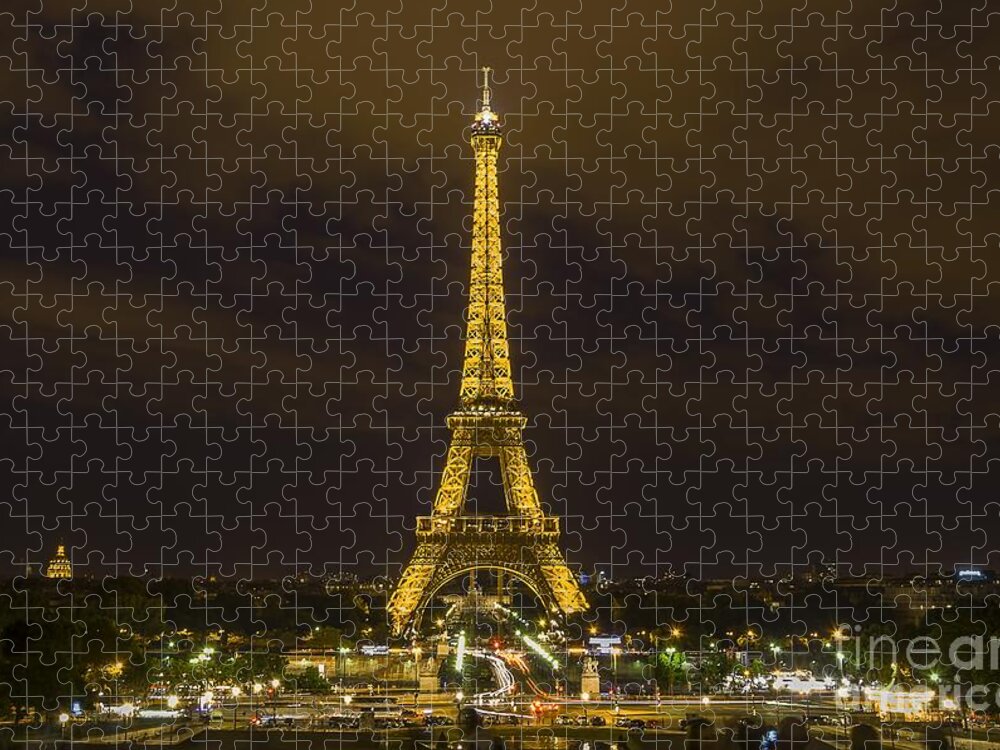 Sea Jigsaw Puzzle featuring the digital art Eiffel Tower 1 by Michael Graham