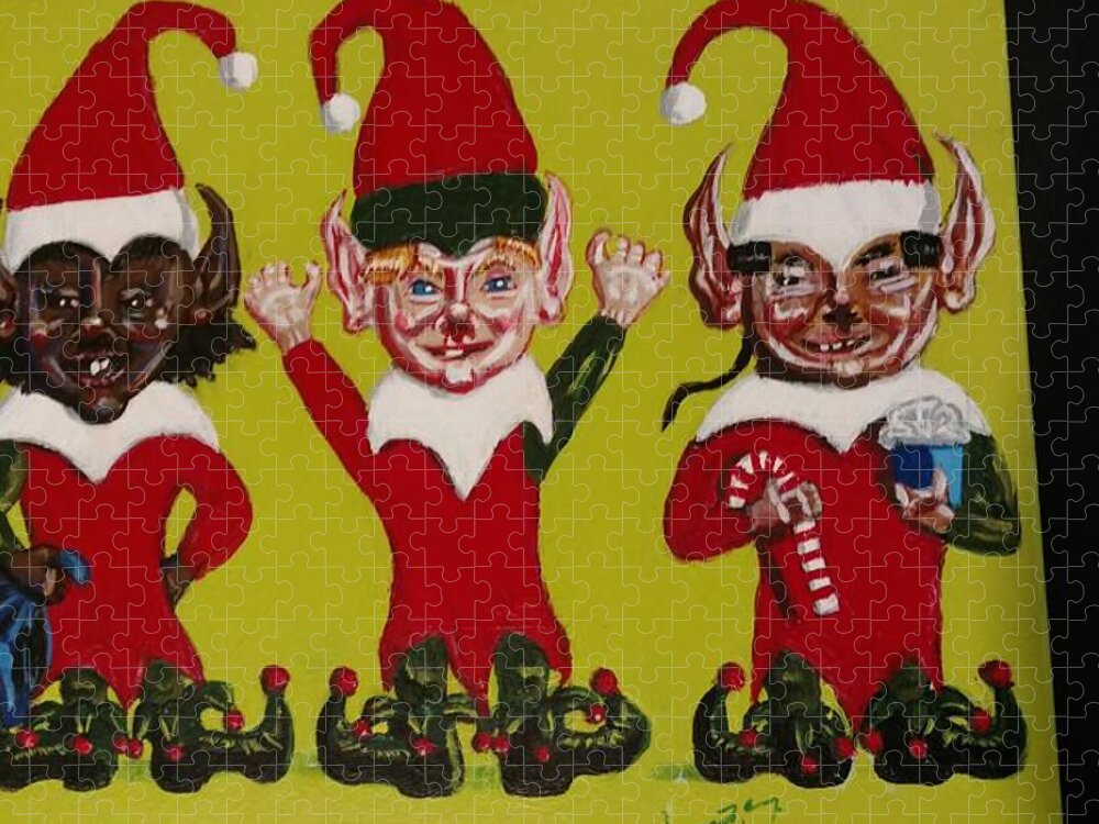 Elves Jigsaw Puzzle featuring the painting Elves by Duane Corey