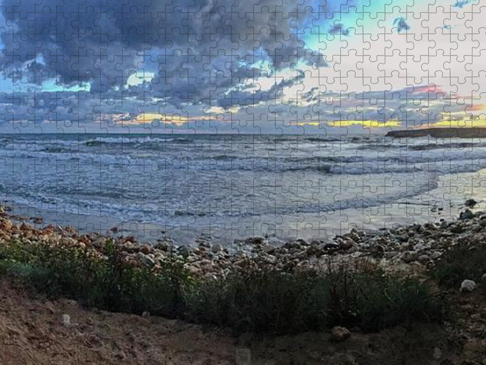 Cloud Jigsaw Puzzle featuring the digital art Embracing the Sea by Dee Flouton