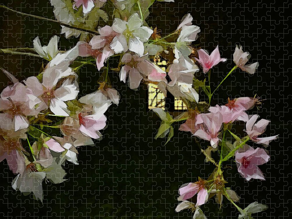 Botanical Jigsaw Puzzle featuring the digital art Ephemera by Gina Harrison