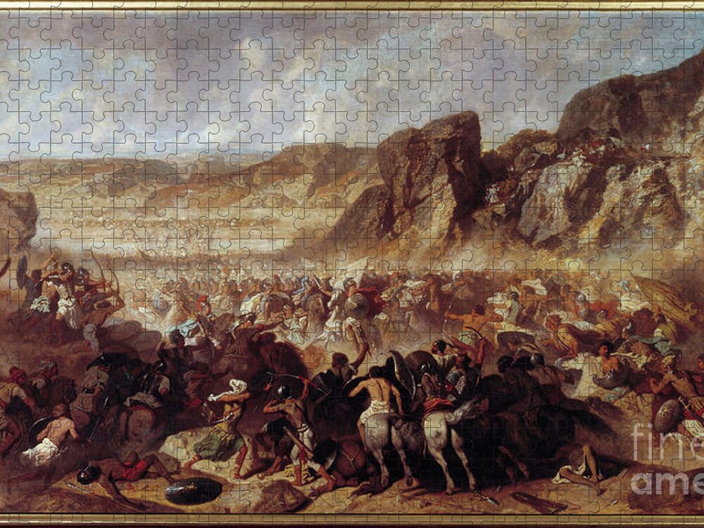Army Jigsaw Puzzle featuring the painting Episode Of The Retreat Of The Ten Thousand by Jean Adrien Guignet