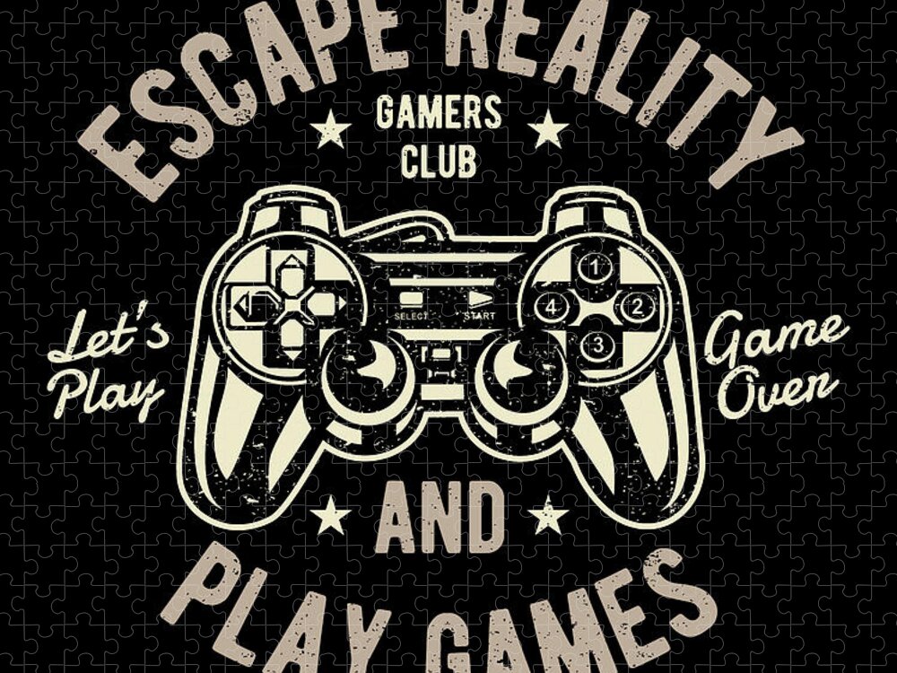 Escape Jigsaw Puzzle featuring the digital art Escape Reality and Play Games by Long Shot