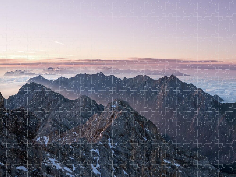 Shadow Jigsaw Puzzle featuring the photograph European Sunrise by Landschaftsfoto