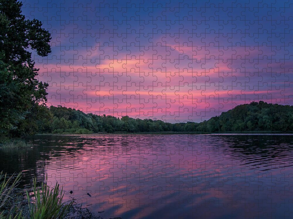 Lake Jigsaw Puzzle featuring the photograph Evening at Springfield Lake by Allin Sorenson