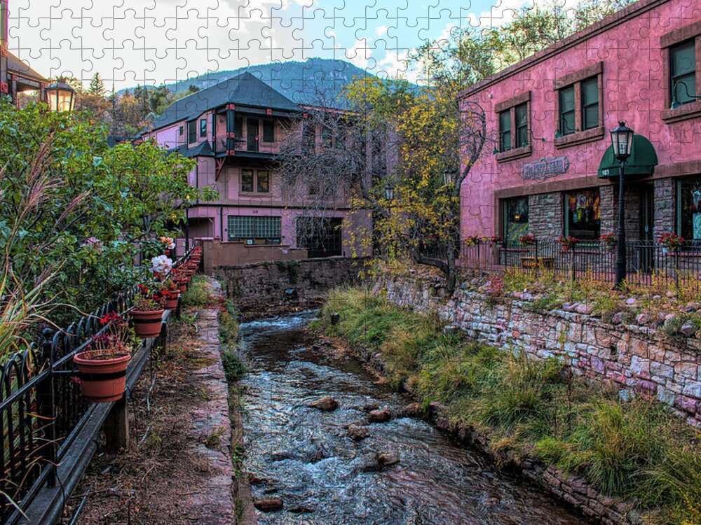 Fountain Creek Jigsaw Puzzle featuring the photograph Evening On Fountain Creek Manitou Springs by Kristia Adams