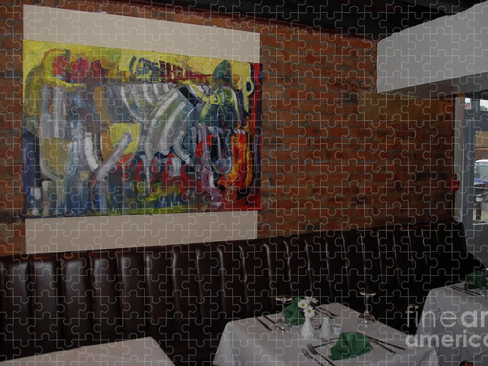 Picture At An Exhibition Jigsaw Puzzle featuring the painting Exhibition - 015 by James Lavott