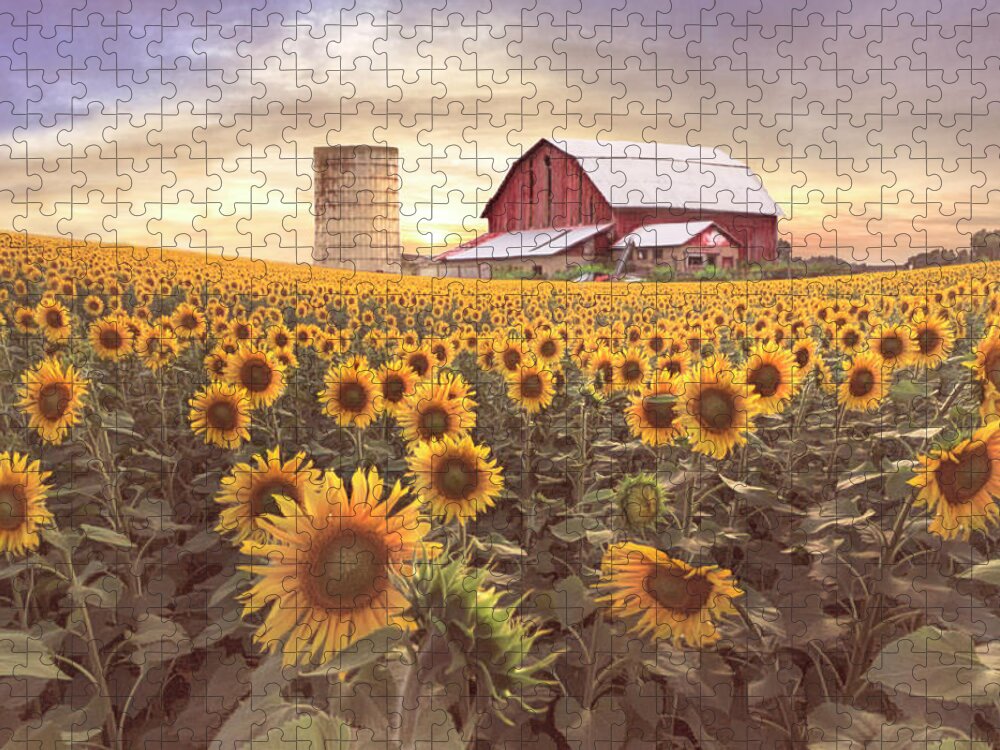 Barns Jigsaw Puzzle featuring the photograph Faces in Country Colors by Debra and Dave Vanderlaan