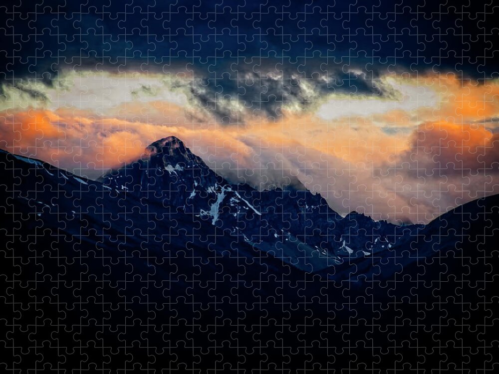 Mountains Jigsaw Puzzle featuring the photograph Fading Light by Wayne Sherriff