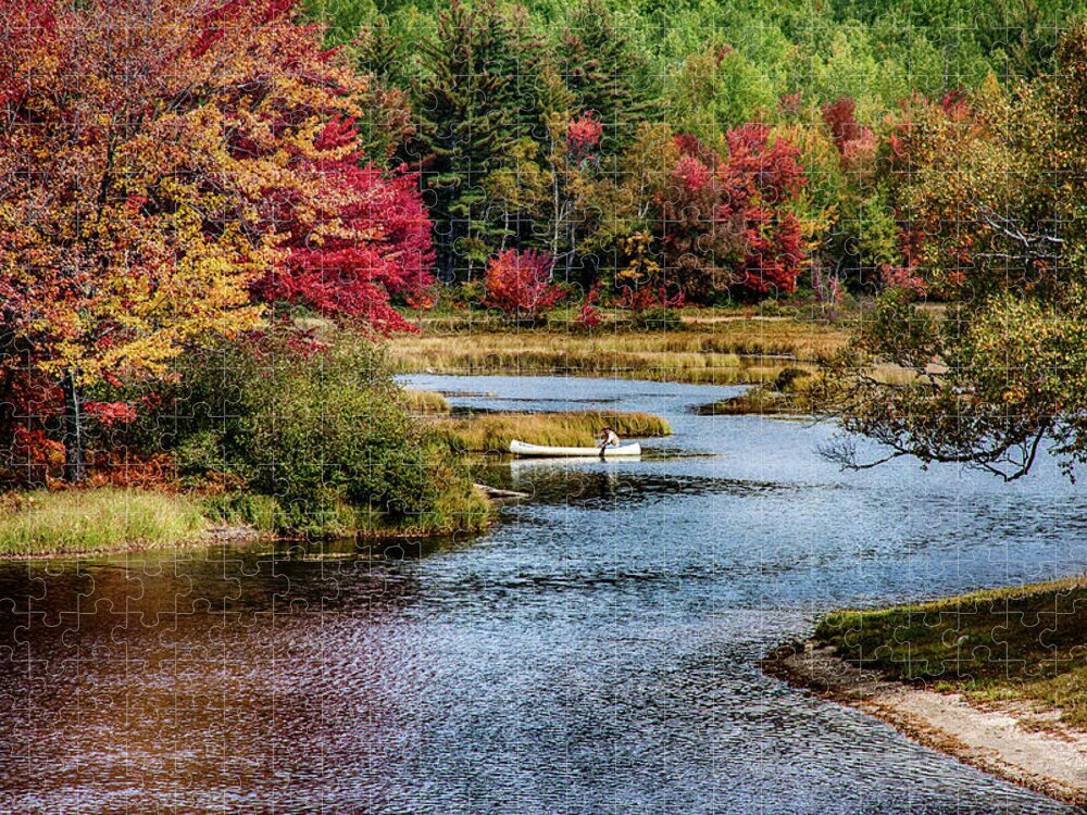 Landscape Jigsaw Puzzle featuring the photograph Fall colors in Baxter State Park by Jeff Folger