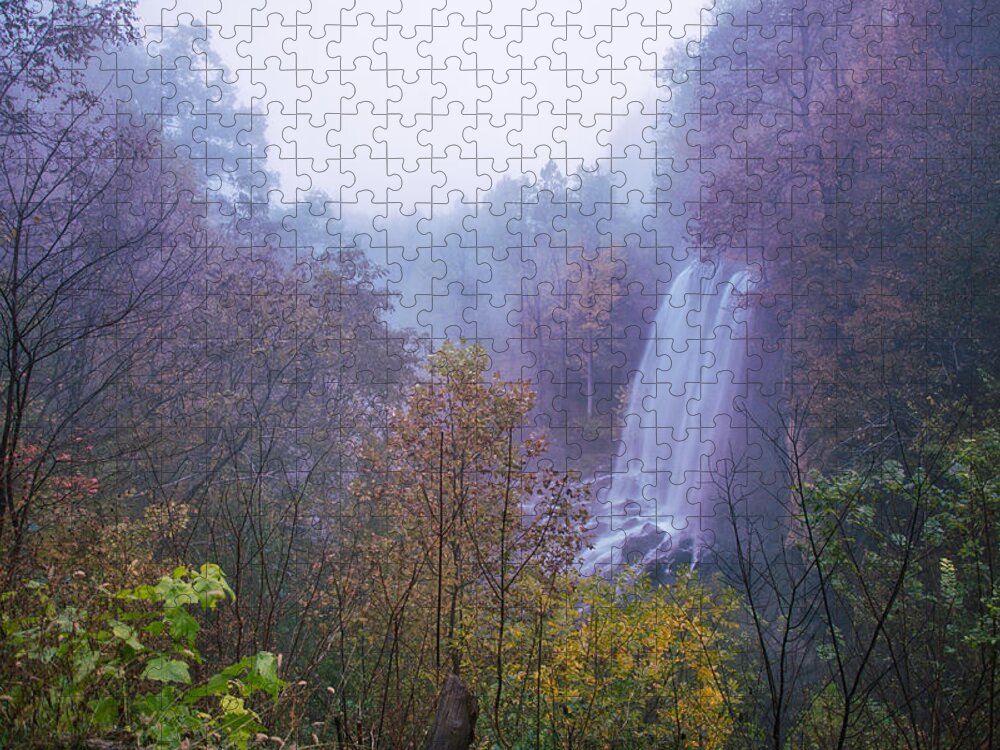 Fog Jigsaw Puzzle featuring the photograph Falling Springs Falls 2 by Nunweiler Photography