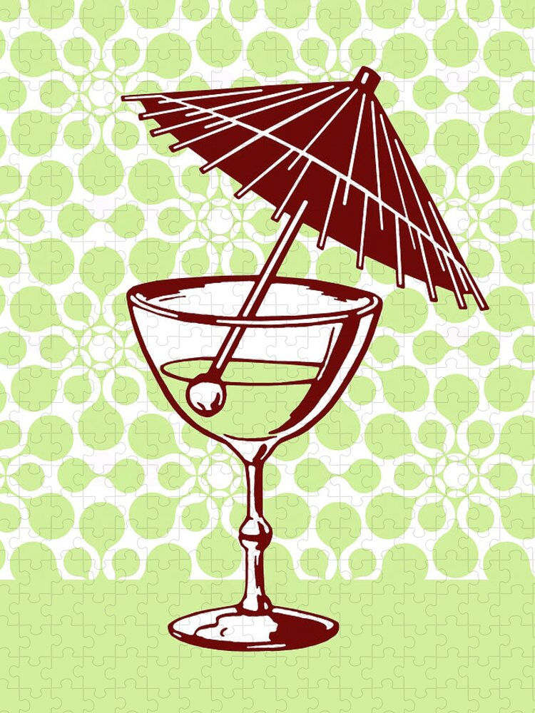 Alcohol Jigsaw Puzzle featuring the drawing Fancy Umbrella Drink by CSA Images