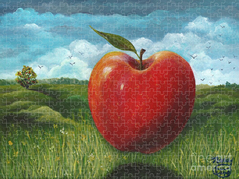 Big Jigsaw Puzzle featuring the painting Far From The Tree by Nancy Cupp