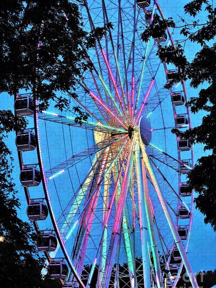 Ferris Wheel Jigsaw Puzzle featuring the photograph Farris Wheel Pigeon Forge by Merle Grenz