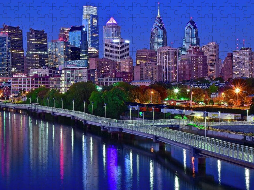 Philadelphia Jigsaw Puzzle featuring the photograph Favorite Philly Night Image by Frozen in Time Fine Art Photography