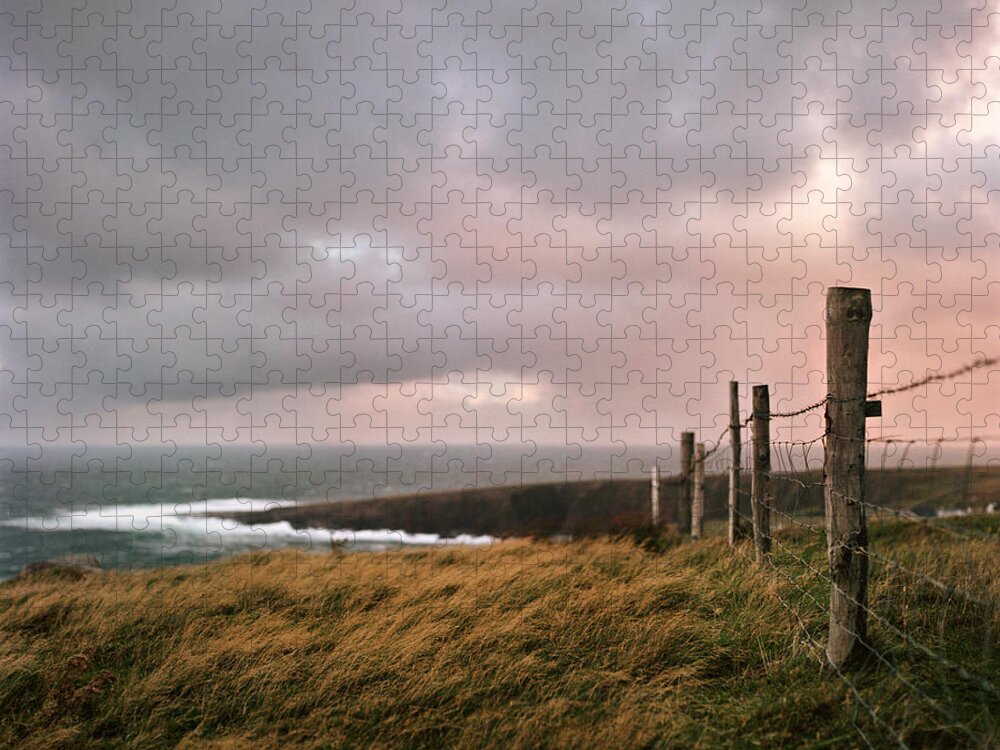 Tranquility Jigsaw Puzzle featuring the photograph Fence In Ireland by Danielle D. Hughson