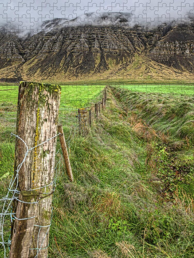 Iceland Jigsaw Puzzle featuring the photograph Fence of Iceland by David Letts