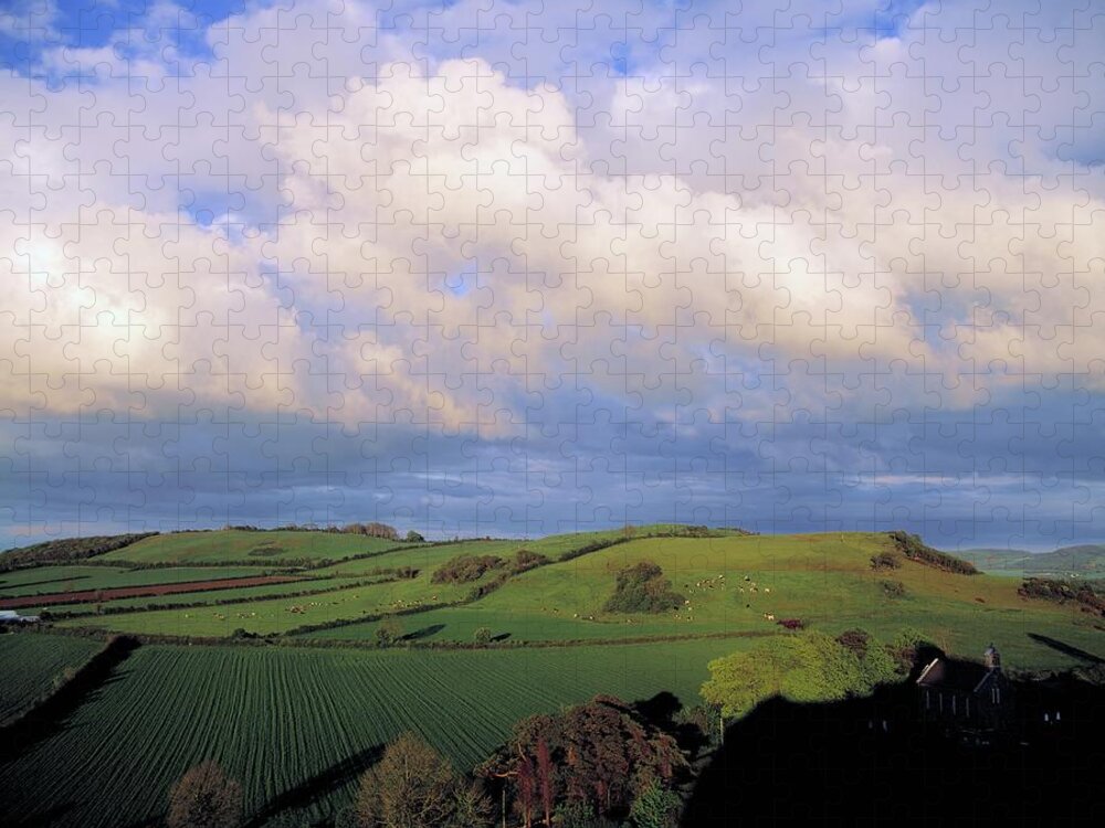 Tranquility Jigsaw Puzzle featuring the photograph Fields Around Dunamace, Co Laois by Design Pics
