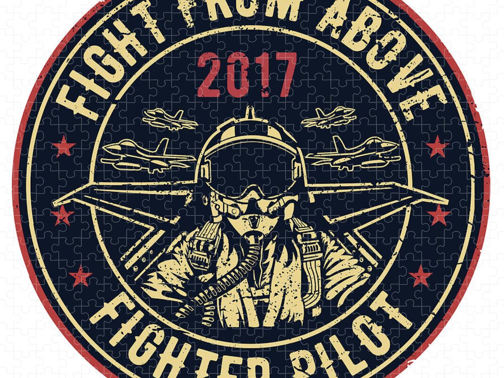Military Jigsaw Puzzle featuring the digital art Fighter pilot by Long Shot