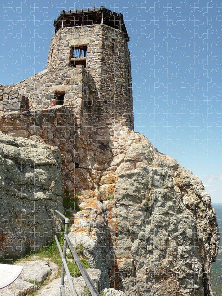 Black Elk Peak Jigsaw Puzzle featuring the photograph Fire Lookout Tower by Joe Kopp