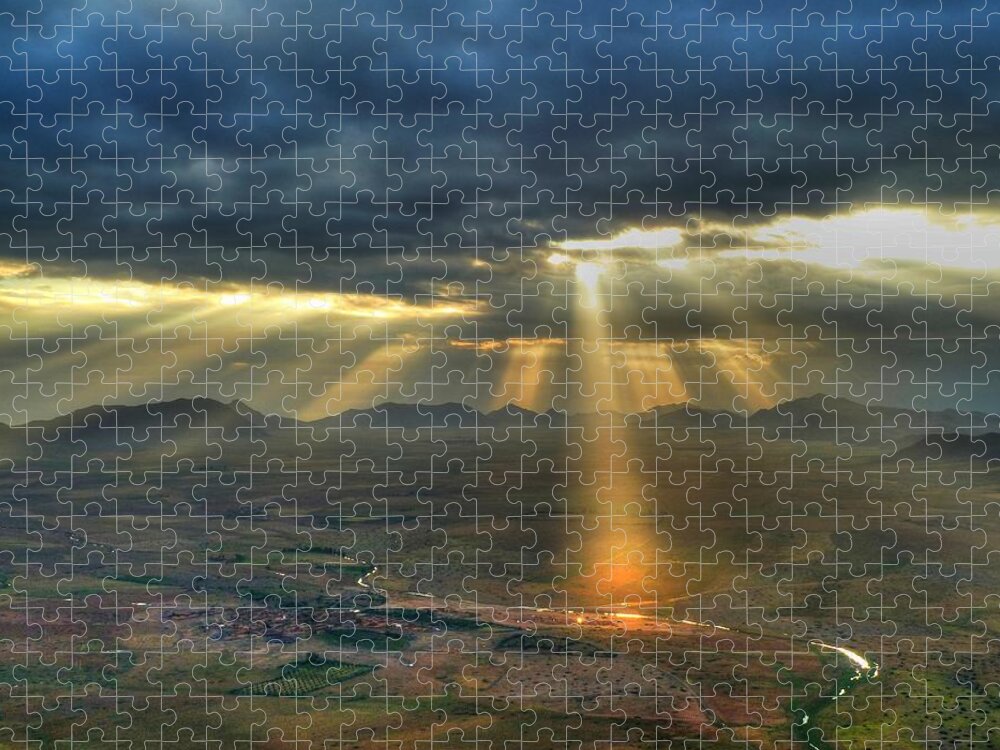 Tranquility Jigsaw Puzzle featuring the photograph First Light In The Atlas Mountains by Stephen Wallace Photography