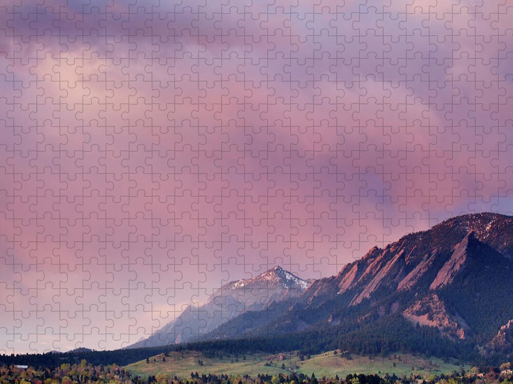 Scenics Jigsaw Puzzle featuring the photograph First Light Peeking Over Top Of Boulder by Beklaus