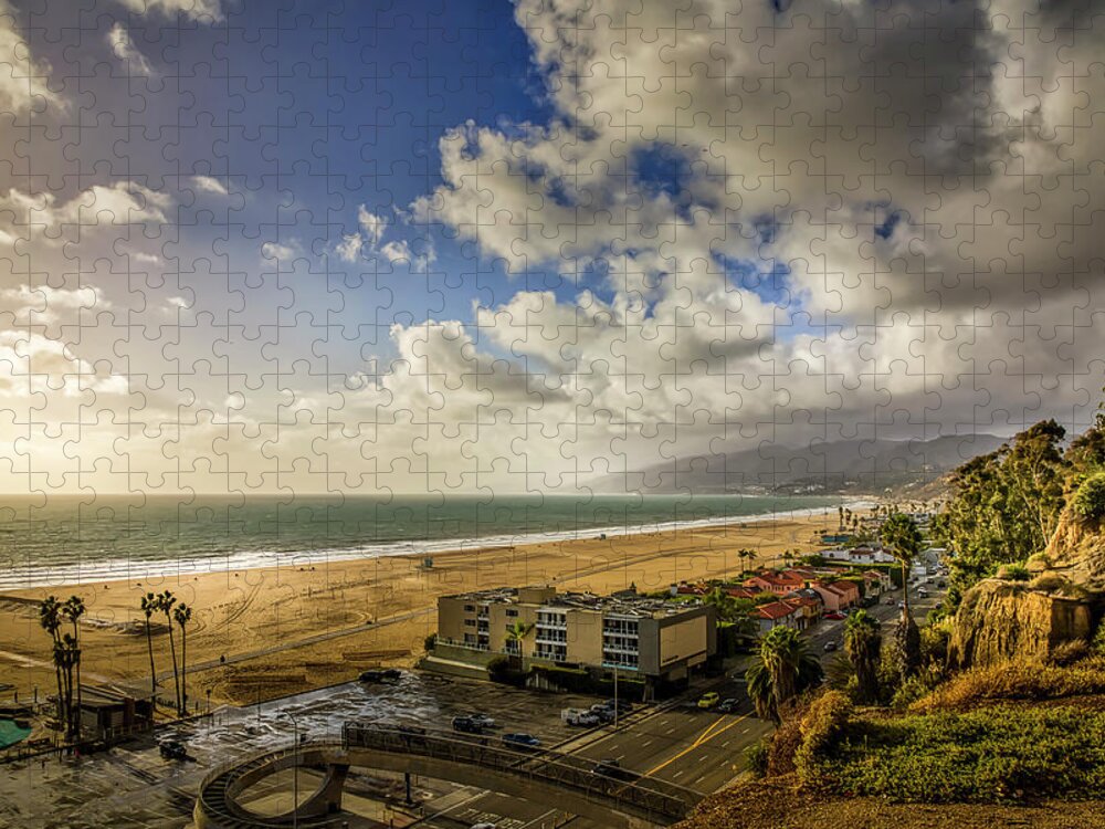 Santa Monica Bay Jigsaw Puzzle featuring the photograph First Rain - Winter 18 by Gene Parks