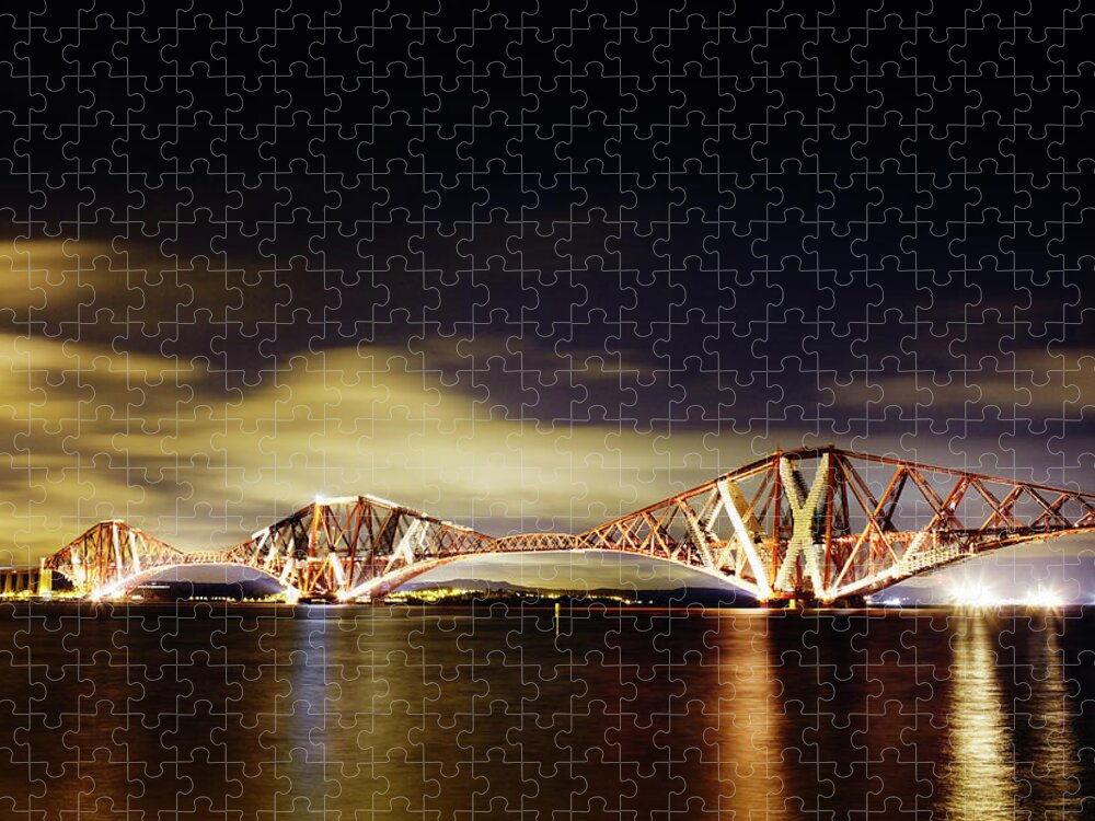 Scenics Jigsaw Puzzle featuring the photograph Firth Of Forth Rail Bridge by Silvia Otte