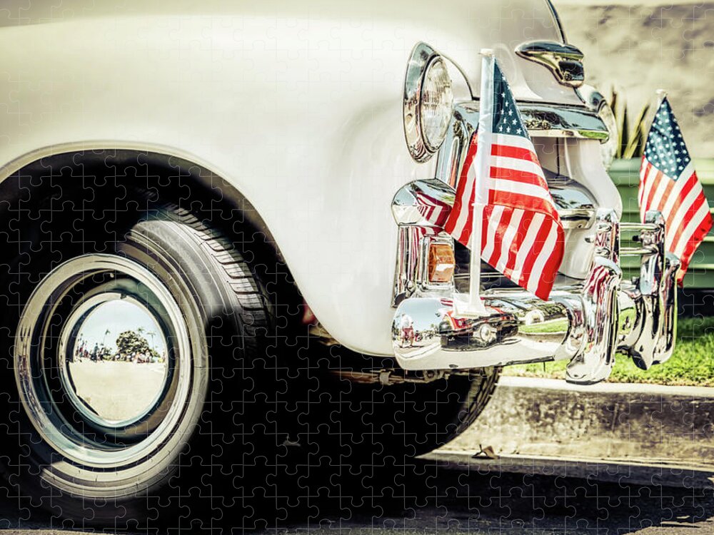 Auto Jigsaw Puzzle featuring the photograph Flags 9 by Bill Chizek