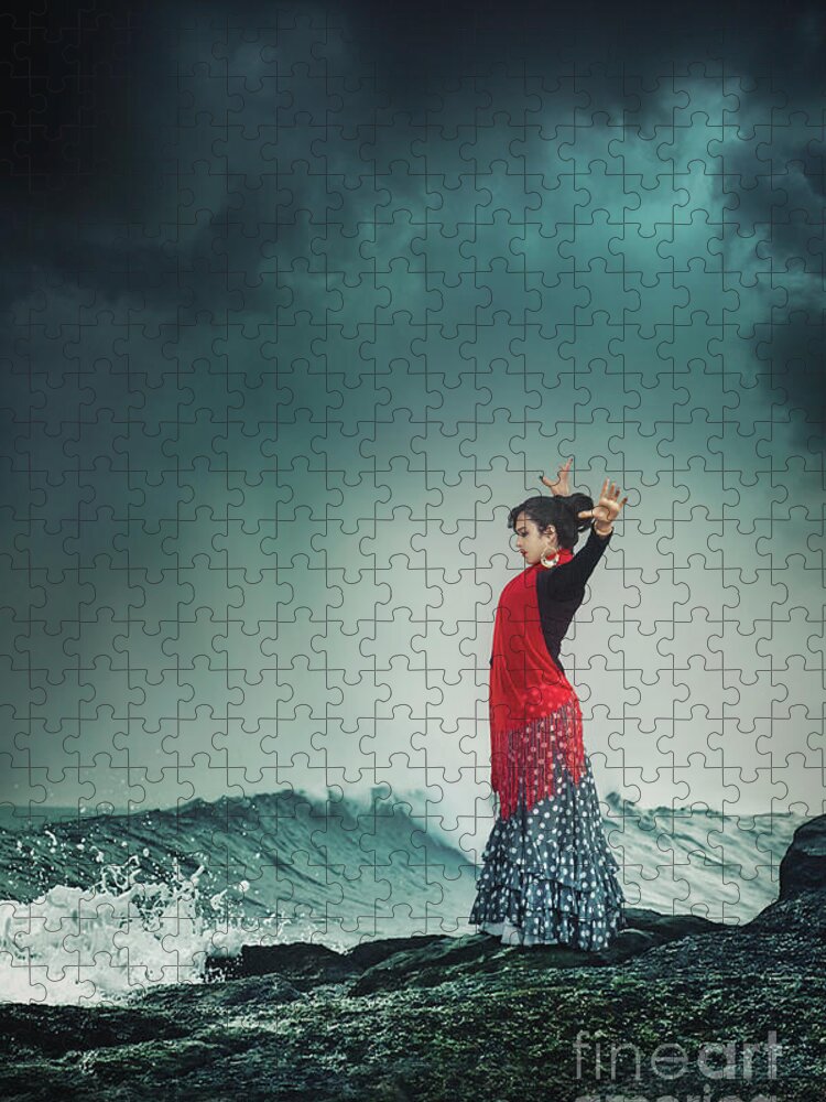 Kremsdorf Jigsaw Puzzle featuring the photograph Flamenco Infusion by Evelina Kremsdorf