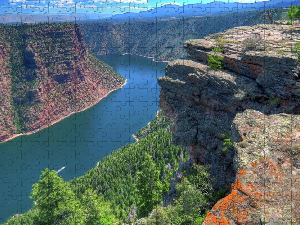 Scenics Jigsaw Puzzle featuring the photograph Flaming Gorge by Photo By Bill Birtwhistle