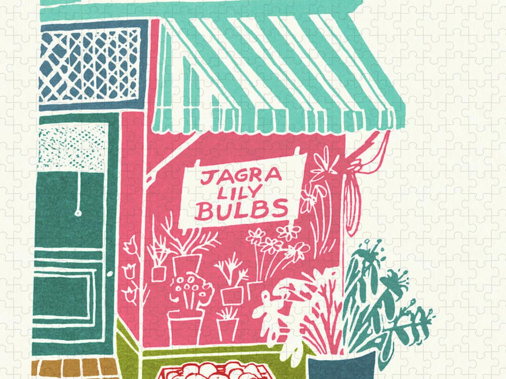 Bloom Jigsaw Puzzle featuring the drawing Flower Shop by CSA Images