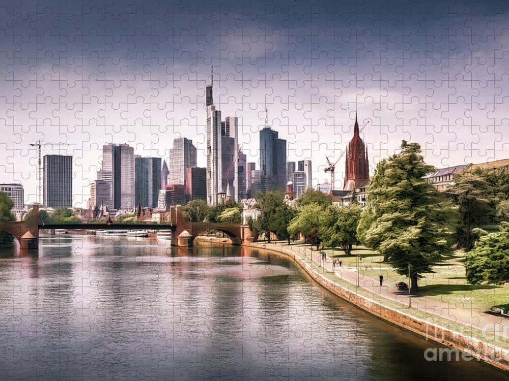 Frankfurt Jigsaw Puzzle featuring the photograph Frankfurt Am Main Skyline by Philip Preston