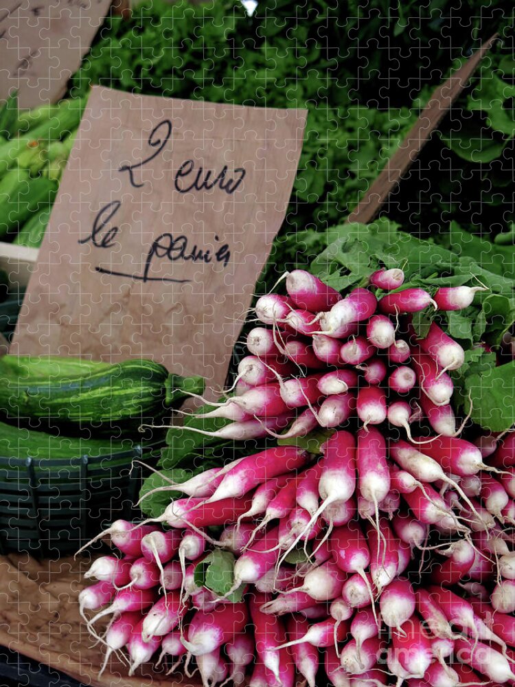 Radishes Jigsaw Puzzle featuring the photograph French Farmer's Market by Terri Brewster